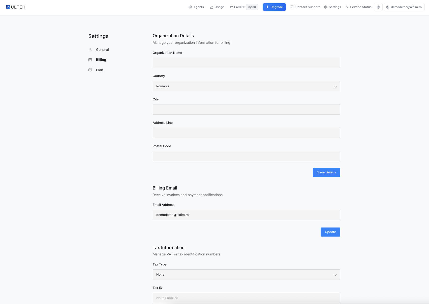 Ustawienia konta - Ogólne